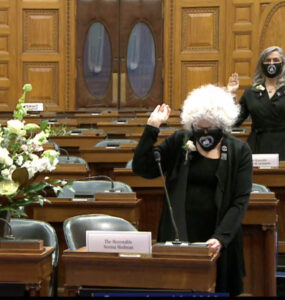 Norma Shulman is sworn in